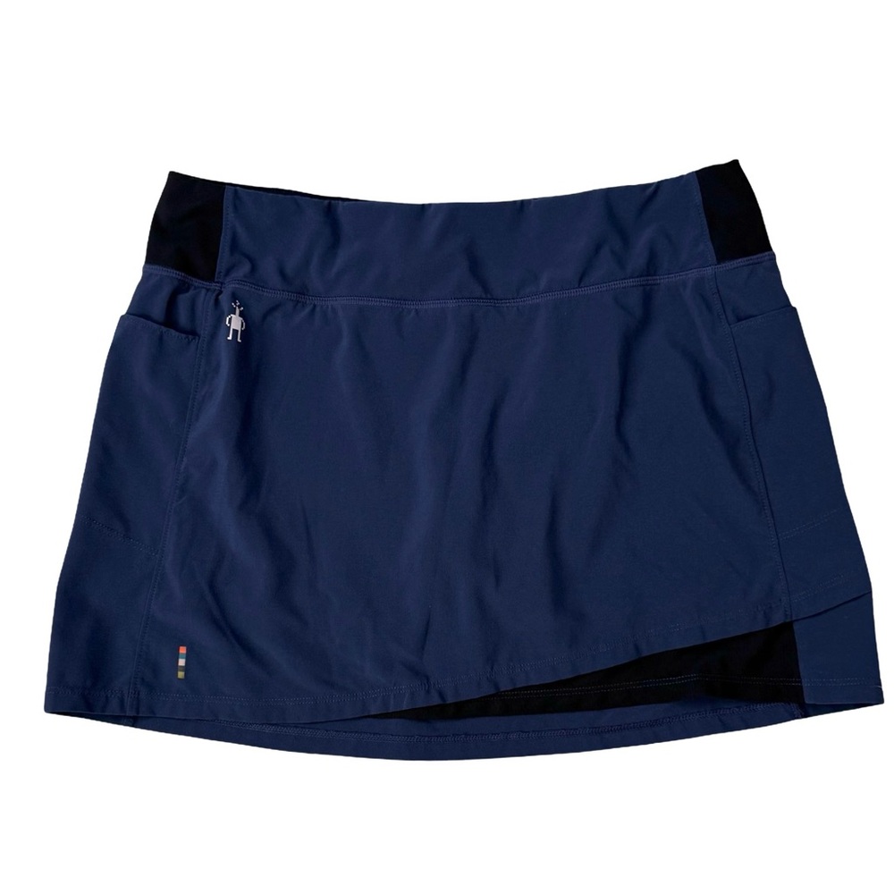 Smartwool Merino Sport Skort Skirt 
Built In Shorts Navy Black Athleisure Small - Picture 3 of 8